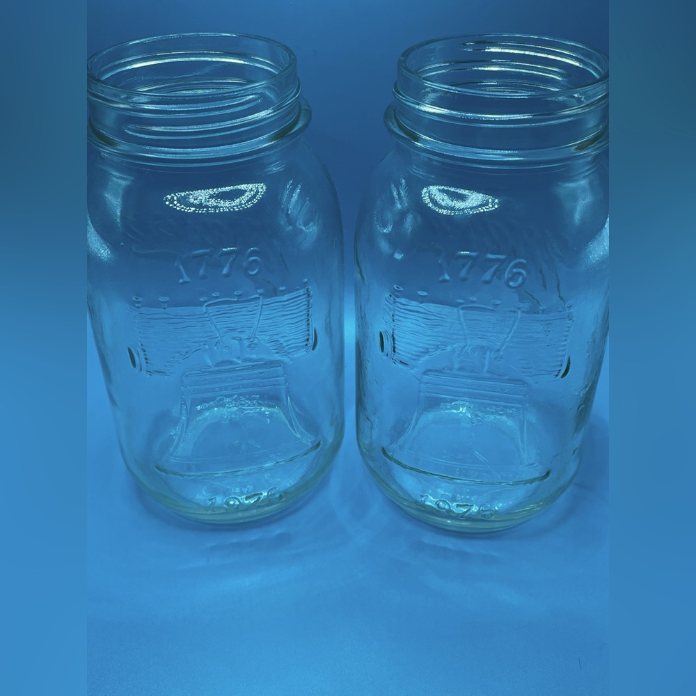 Vintage Mason Liberty Bell 1776~1976 Canning Jars; Set of 2